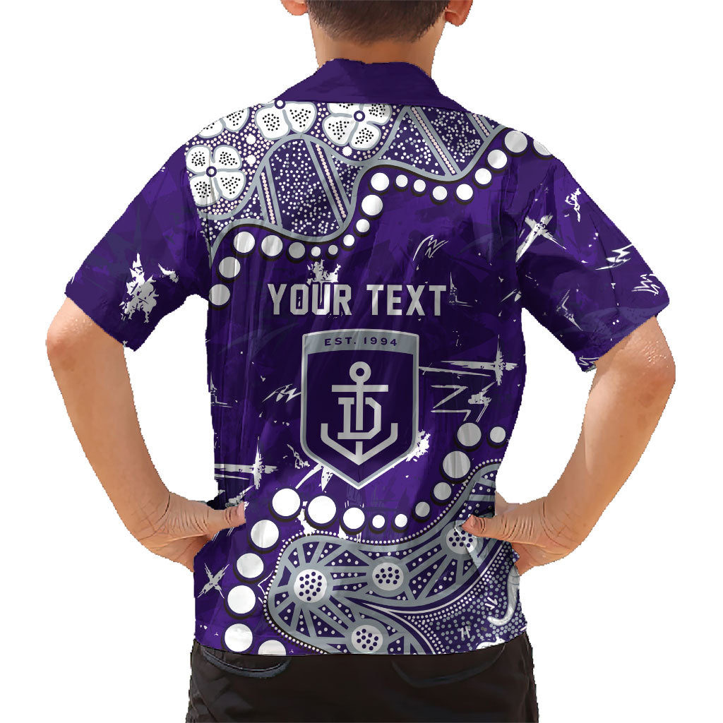 Personalized Fremantle Dockers Family Matching Summer Maxi Dress and Hawaiian Shirt Aboriginal Pattern with Graffiti Style