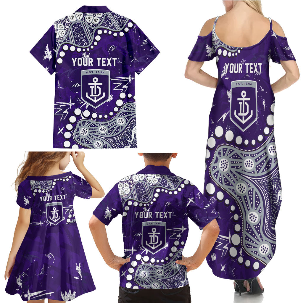 Personalized Fremantle Dockers Family Matching Summer Maxi Dress and Hawaiian Shirt Aboriginal Pattern with Graffiti Style