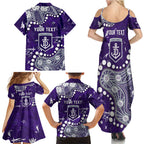 Personalized Fremantle Dockers Family Matching Summer Maxi Dress and Hawaiian Shirt Aboriginal Pattern with Graffiti Style