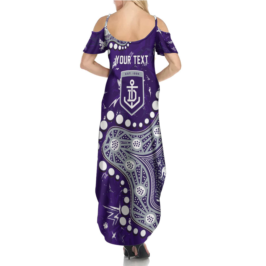 Personalized Fremantle Dockers Family Matching Summer Maxi Dress and Hawaiian Shirt Aboriginal Pattern with Graffiti Style