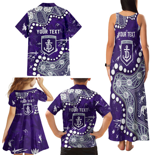 Personalized Fremantle Dockers Family Matching Tank Maxi Dress and Hawaiian Shirt Aboriginal Pattern with Graffiti Style