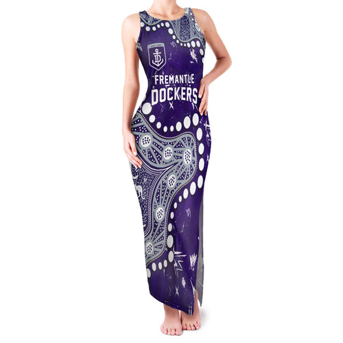 Personalized Fremantle Dockers Family Matching Tank Maxi Dress and Hawaiian Shirt Aboriginal Pattern with Graffiti Style