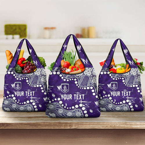 Personalized Fremantle Dockers Grocery Bag Aboriginal Pattern with Graffiti Style