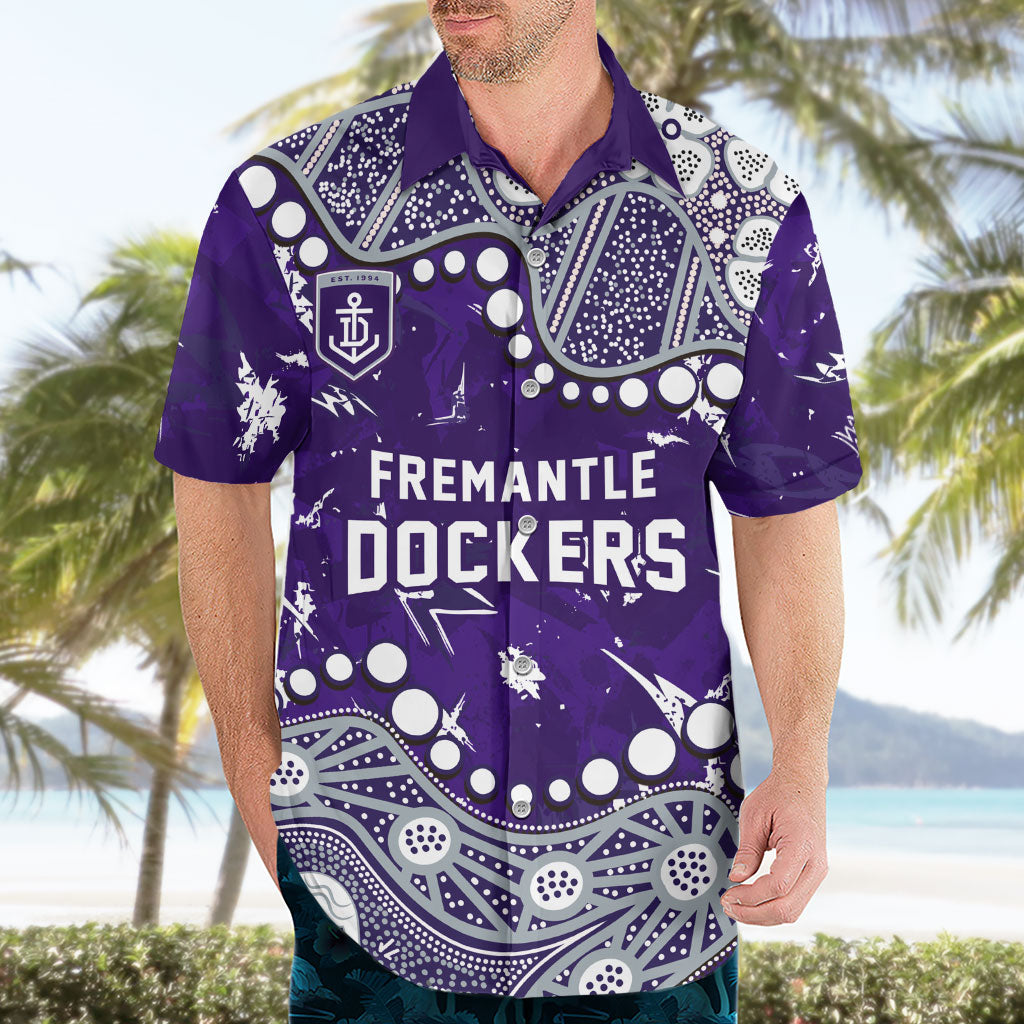 Personalized Fremantle Dockers Hawaiian Shirt Aboriginal Pattern with Graffiti Style