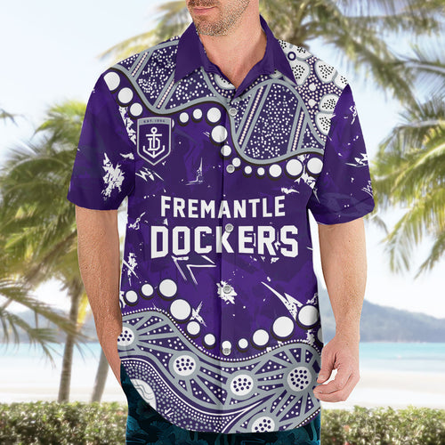 Personalized Fremantle Dockers Hawaiian Shirt Aboriginal Pattern with Graffiti Style