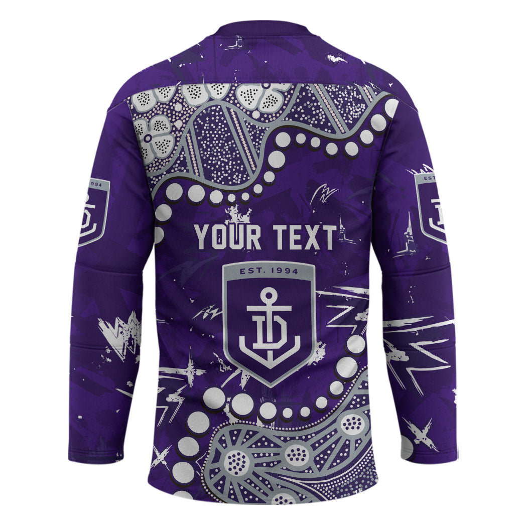 Personalized Fremantle Dockers Hockey Jersey Aboriginal Pattern with Graffiti Style