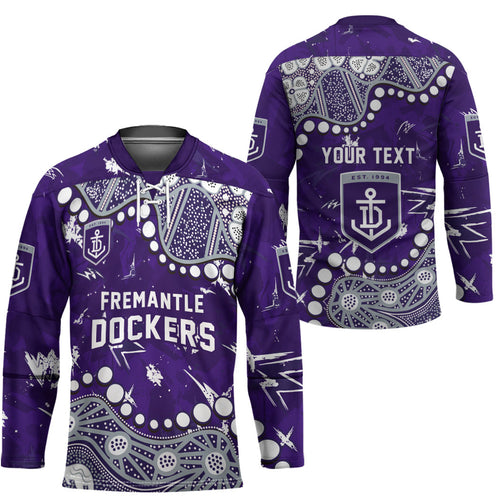 Personalized Fremantle Dockers Hockey Jersey Aboriginal Pattern with Graffiti Style