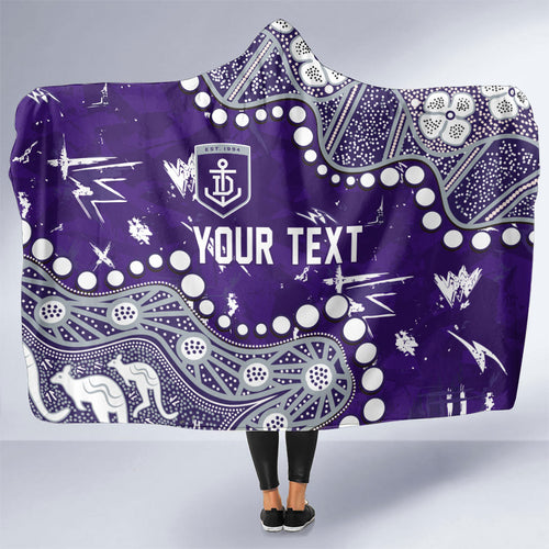 Personalized Fremantle Dockers Hooded Blanket Aboriginal Pattern with Graffiti Style