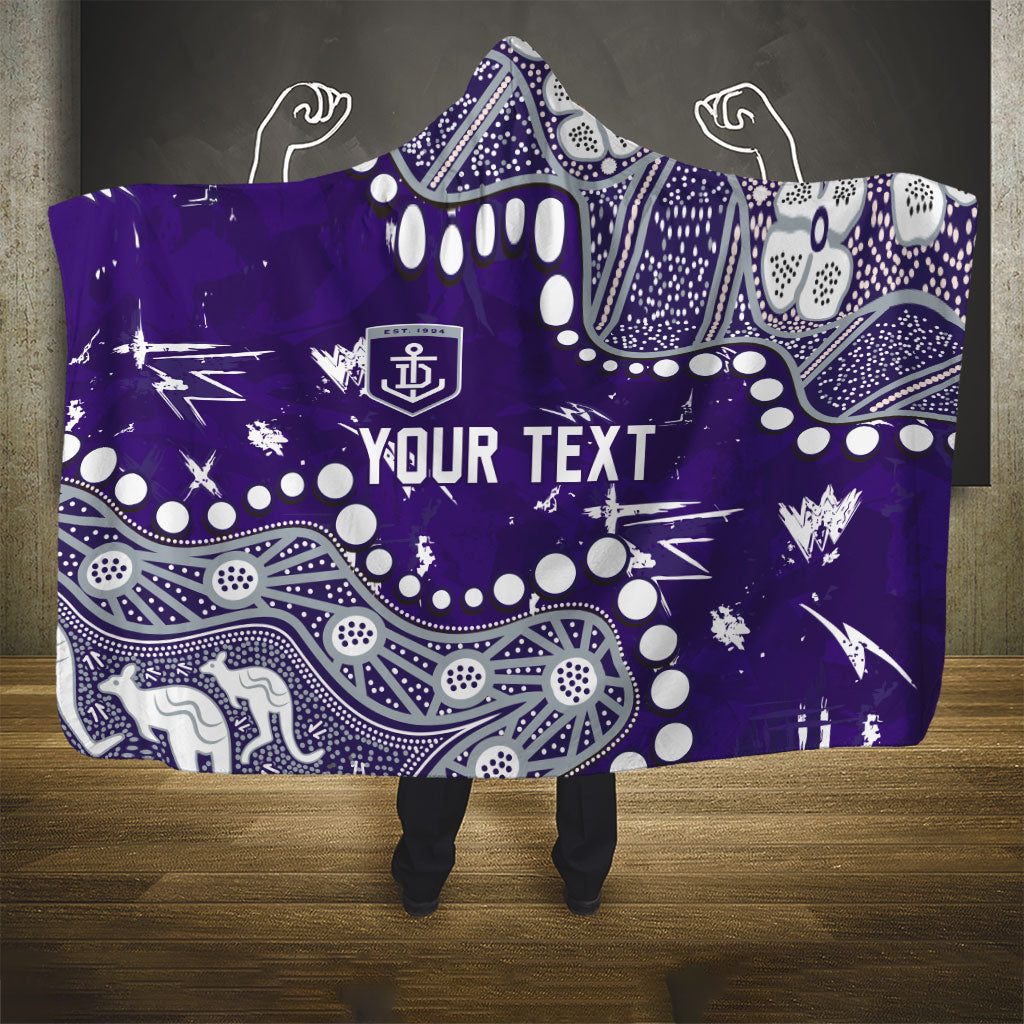 Personalized Fremantle Dockers Hooded Blanket Aboriginal Pattern with Graffiti Style