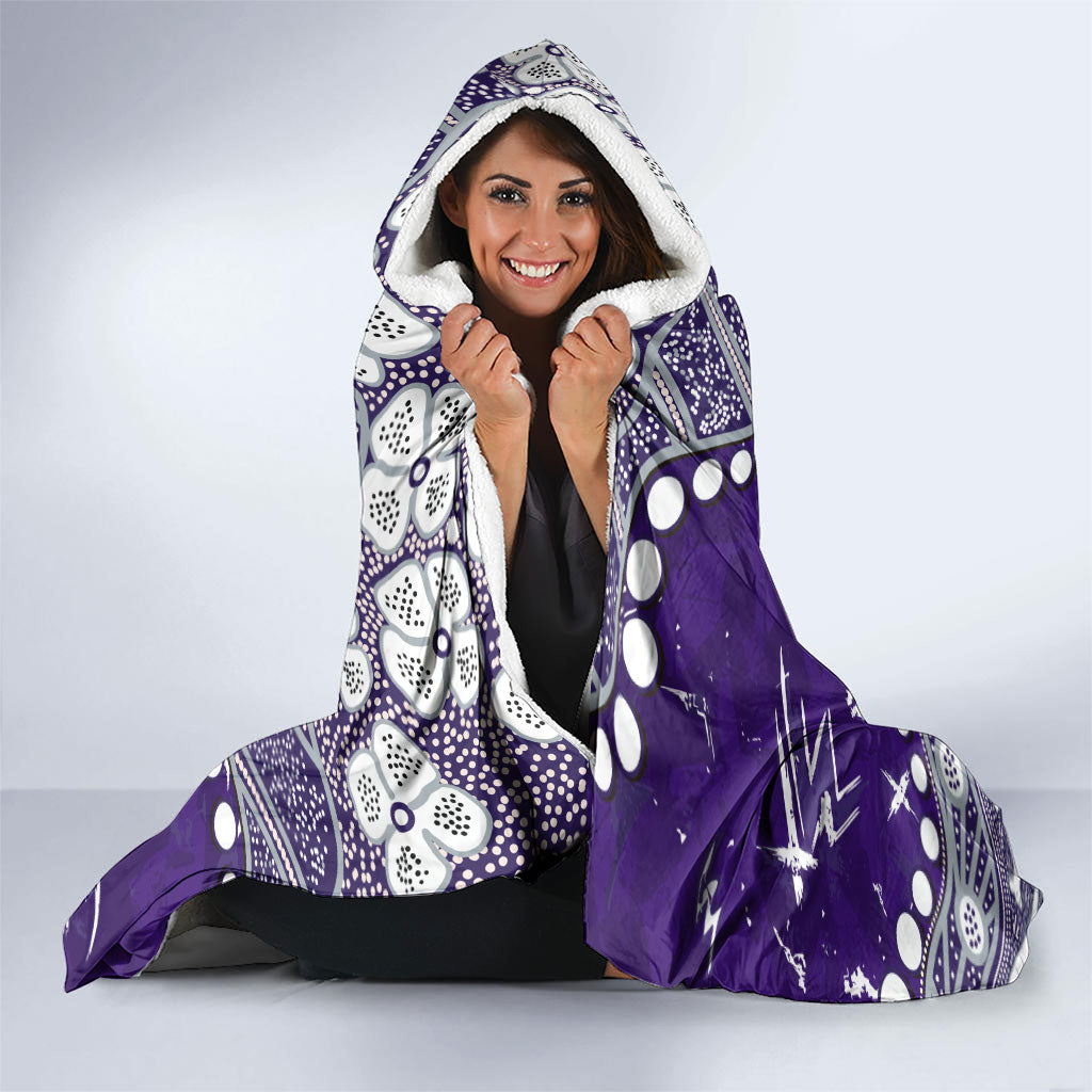 Personalized Fremantle Dockers Hooded Blanket Aboriginal Pattern with Graffiti Style