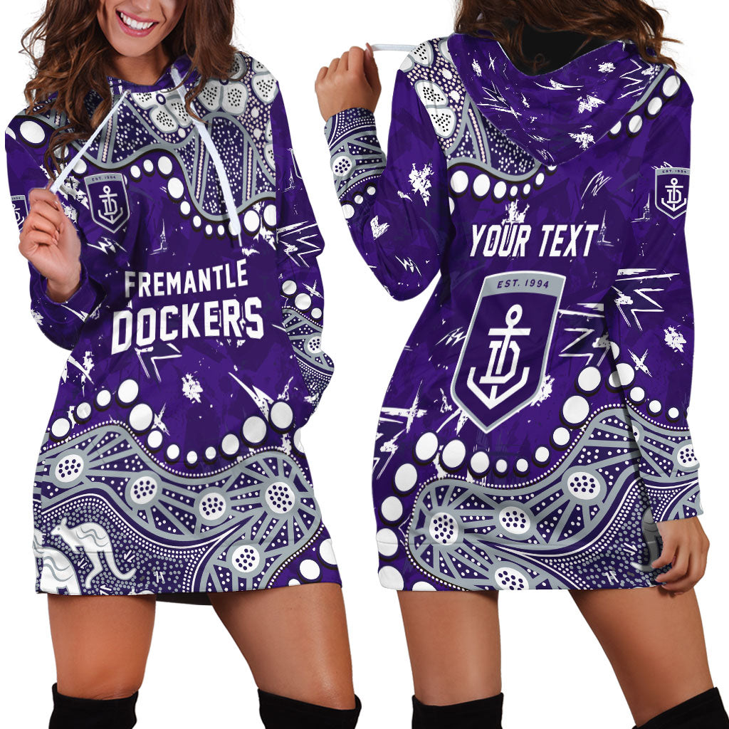 Personalized Fremantle Dockers Hoodie Dress Aboriginal Pattern with Graffiti Style