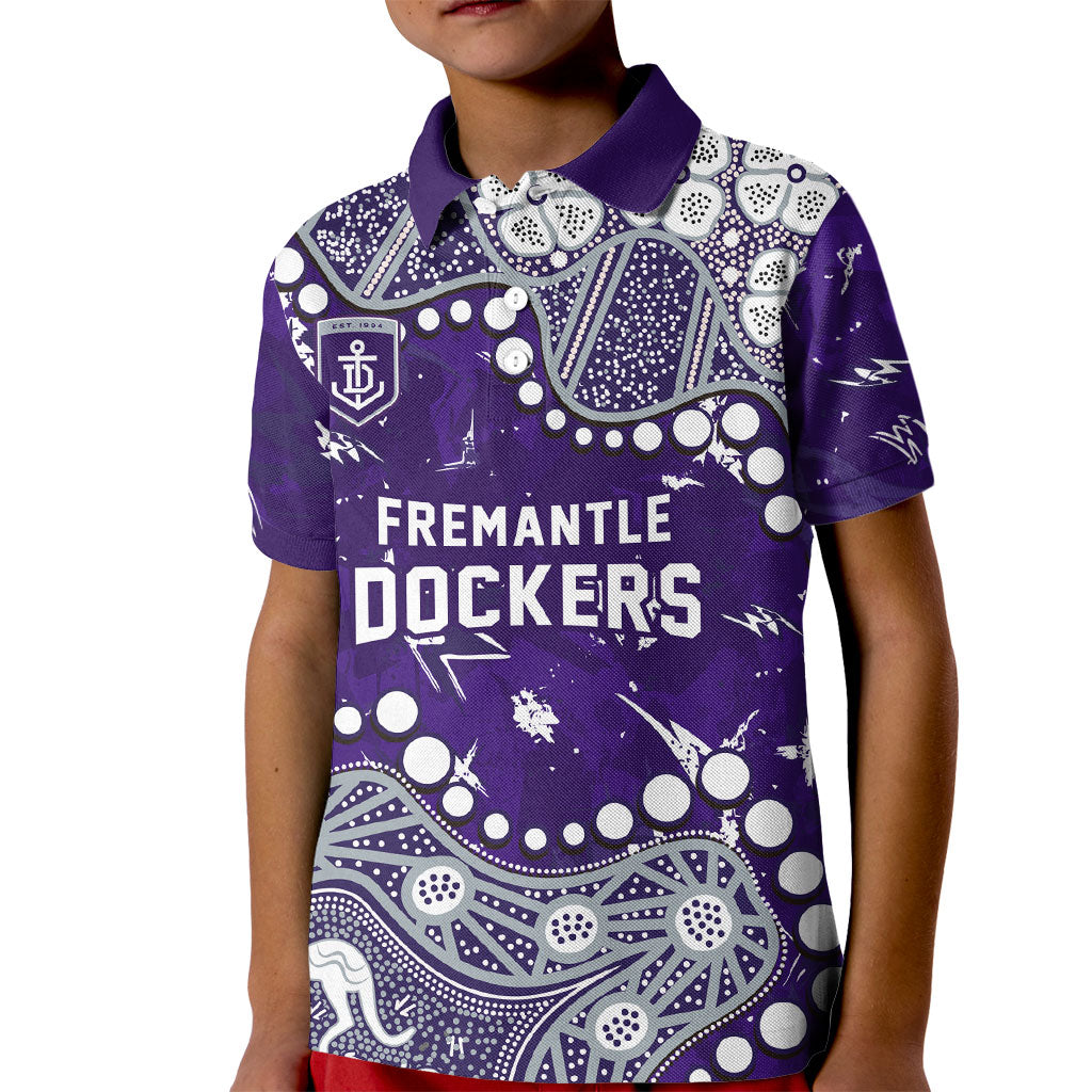 Personalized Fremantle Dockers Kid Polo Shirt Aboriginal Pattern with Graffiti Style