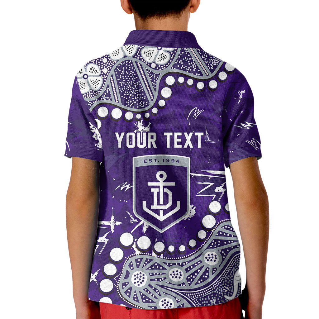 Personalized Fremantle Dockers Kid Polo Shirt Aboriginal Pattern with Graffiti Style