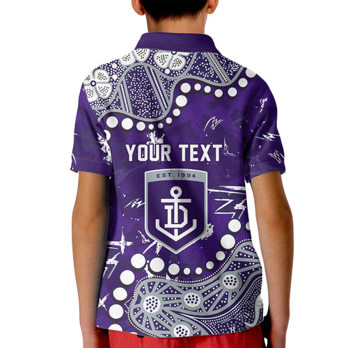 Personalized Fremantle Dockers Kid Polo Shirt Aboriginal Pattern with Graffiti Style