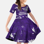 Personalized Fremantle Dockers Kid Short Sleeve Dress Aboriginal Pattern with Graffiti Style