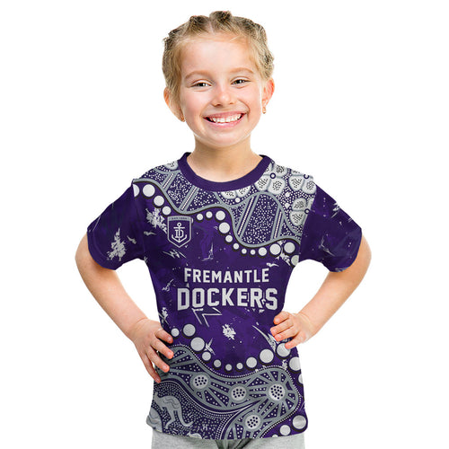 Personalized Fremantle Dockers Kid T Shirt Aboriginal Pattern with Graffiti Style