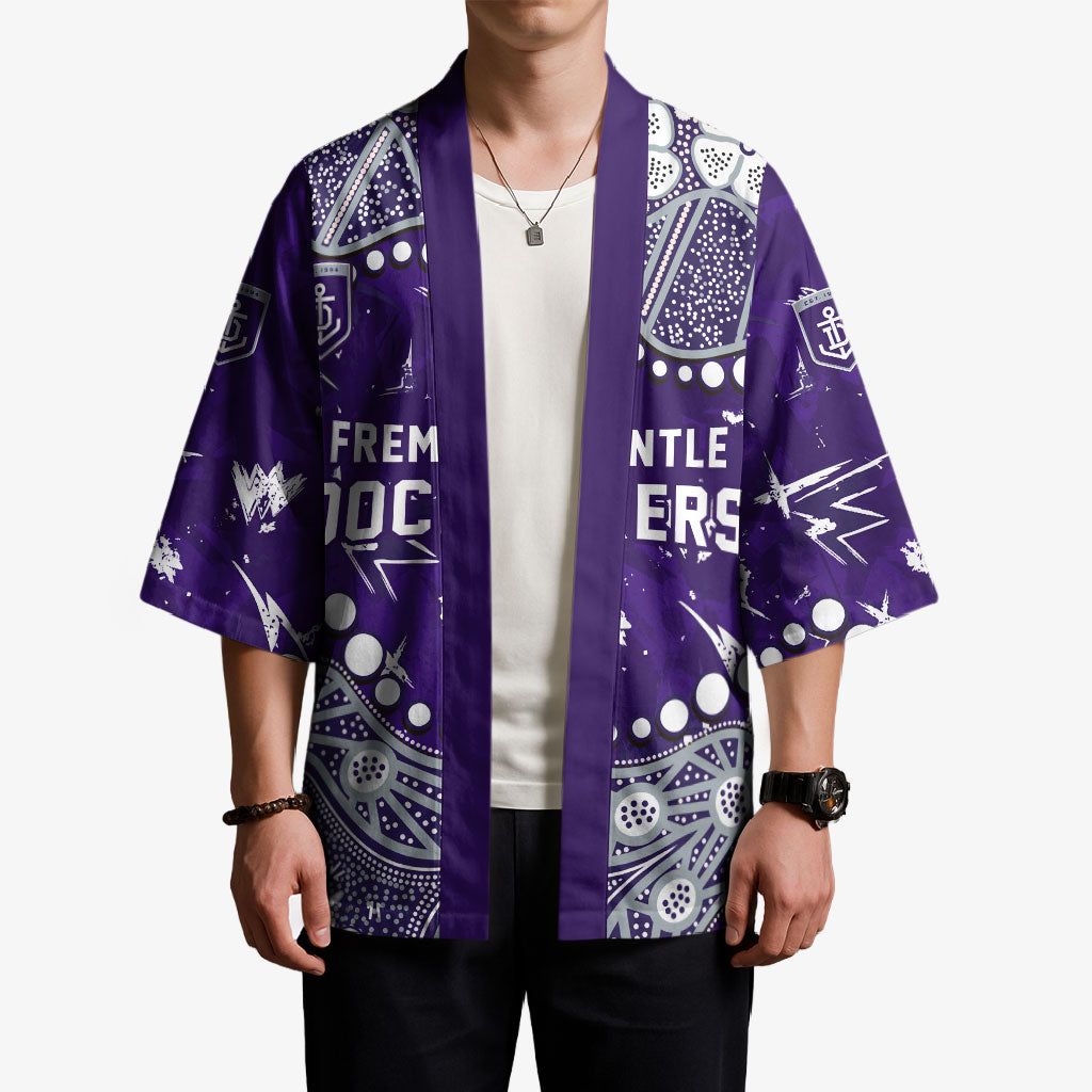 Personalized Fremantle Dockers Kimono Aboriginal Pattern with Graffiti Style