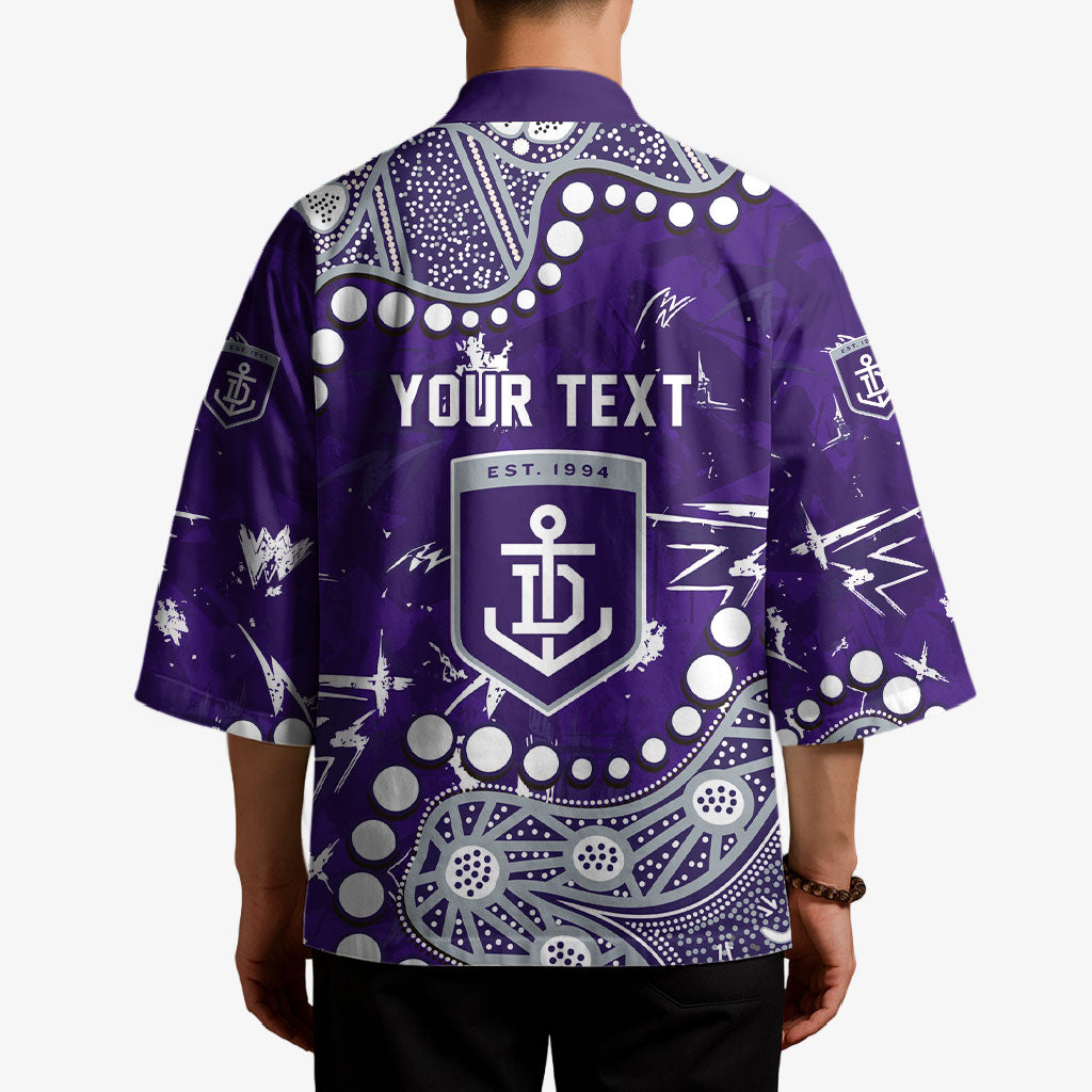 Personalized Fremantle Dockers Kimono Aboriginal Pattern with Graffiti Style