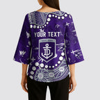 Personalized Fremantle Dockers Kimono Sleeve Blouse Aboriginal Pattern with Graffiti Style