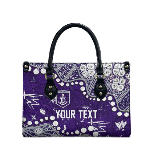 Personalized Fremantle Dockers Leather Bag Aboriginal Pattern with Graffiti Style