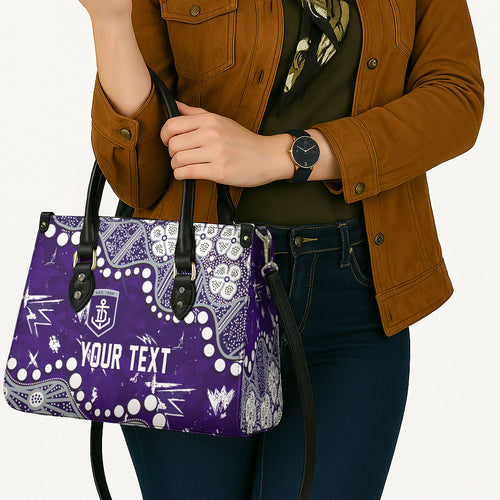Personalized Fremantle Dockers Leather Bag Aboriginal Pattern with Graffiti Style