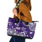 Personalized Fremantle Dockers Leather Tote Bag Aboriginal Pattern with Graffiti Style