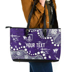 Personalized Fremantle Dockers Leather Tote Bag Aboriginal Pattern with Graffiti Style