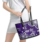 Personalized Fremantle Dockers Leather Tote Bag Aboriginal Pattern with Graffiti Style