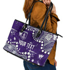 Personalized Fremantle Dockers Leather Tote Bag Aboriginal Pattern with Graffiti Style