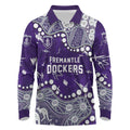 Personalized Fremantle Dockers Long Sleeve Polo Shirt Aboriginal Pattern with Graffiti Style