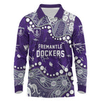 Personalized Fremantle Dockers Long Sleeve Polo Shirt Aboriginal Pattern with Graffiti Style