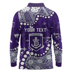 Personalized Fremantle Dockers Long Sleeve Polo Shirt Aboriginal Pattern with Graffiti Style