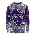 Personalized Fremantle Dockers Long Sleeve Shirt Aboriginal Pattern with Graffiti Style