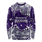 Personalized Fremantle Dockers Long Sleeve Shirt Aboriginal Pattern with Graffiti Style