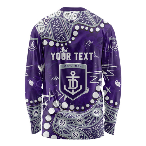 Personalized Fremantle Dockers Long Sleeve Shirt Aboriginal Pattern with Graffiti Style