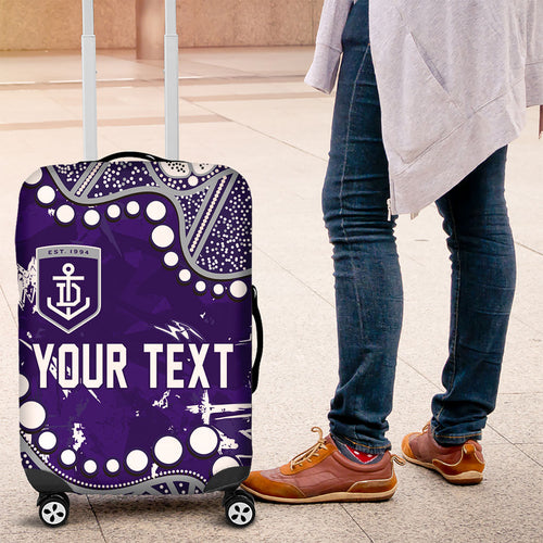 Personalized Fremantle Dockers Luggage Cover Aboriginal Pattern with Graffiti Style