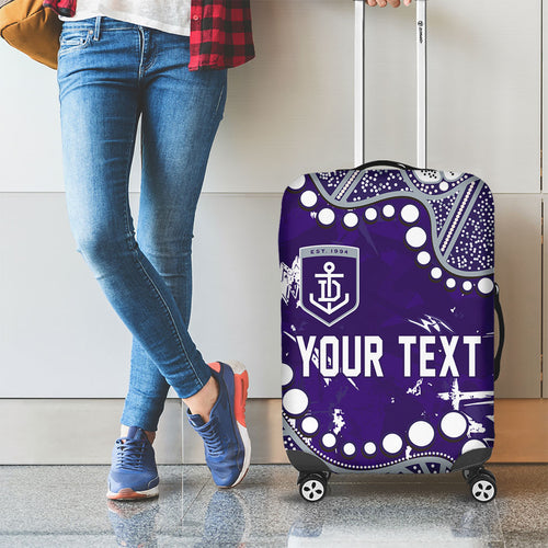 Personalized Fremantle Dockers Luggage Cover Aboriginal Pattern with Graffiti Style