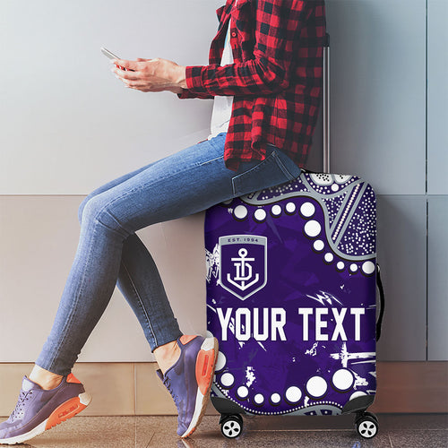 Personalized Fremantle Dockers Luggage Cover Aboriginal Pattern with Graffiti Style
