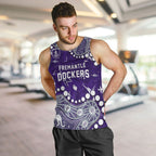 Personalized Fremantle Dockers Men Tank Top Aboriginal Pattern with Graffiti Style