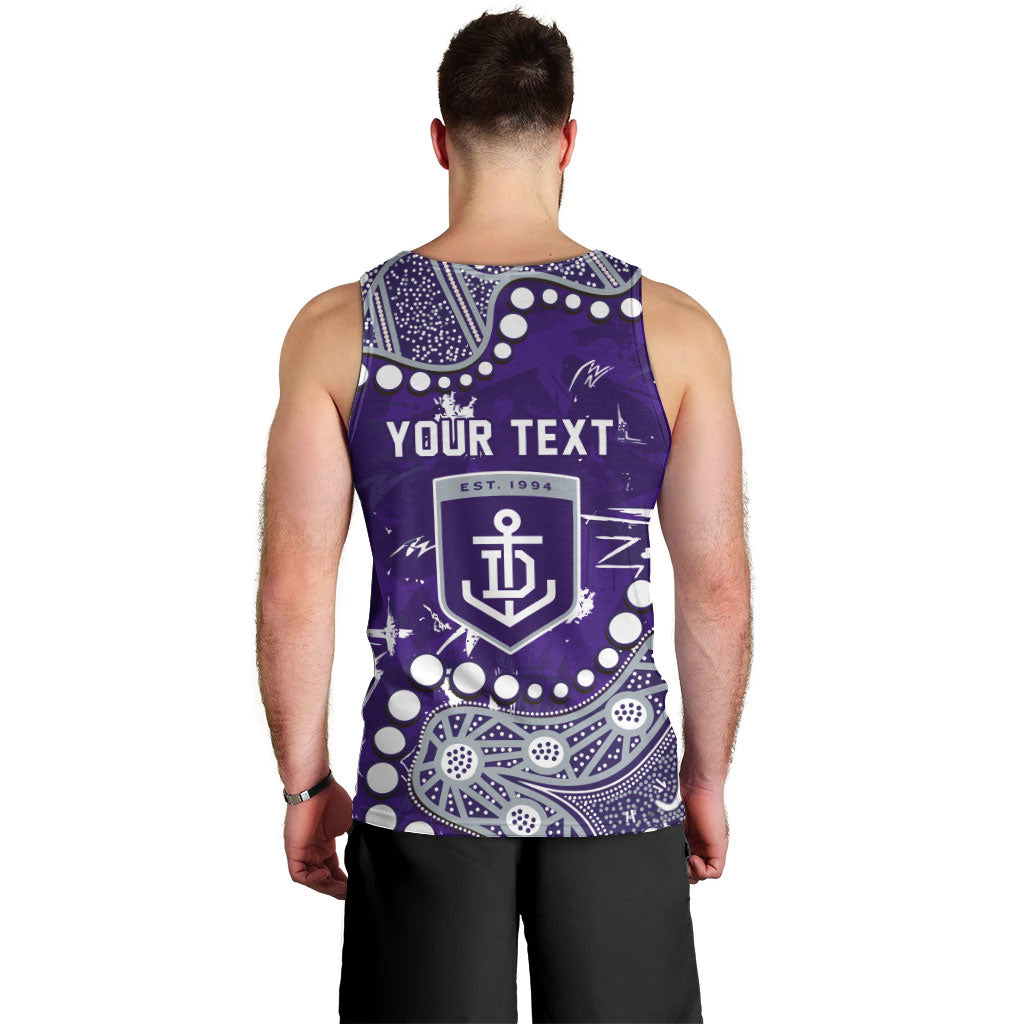 Personalized Fremantle Dockers Men Tank Top Aboriginal Pattern with Graffiti Style