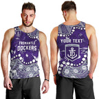 Personalized Fremantle Dockers Men Tank Top Aboriginal Pattern with Graffiti Style