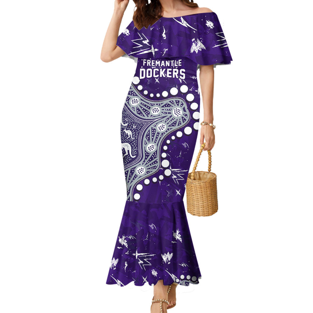 Personalized Fremantle Dockers Mermaid Dress Aboriginal Pattern with Graffiti Style