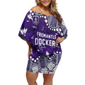 Personalized Fremantle Dockers Off Shoulder Short Dress Aboriginal Pattern with Graffiti Style