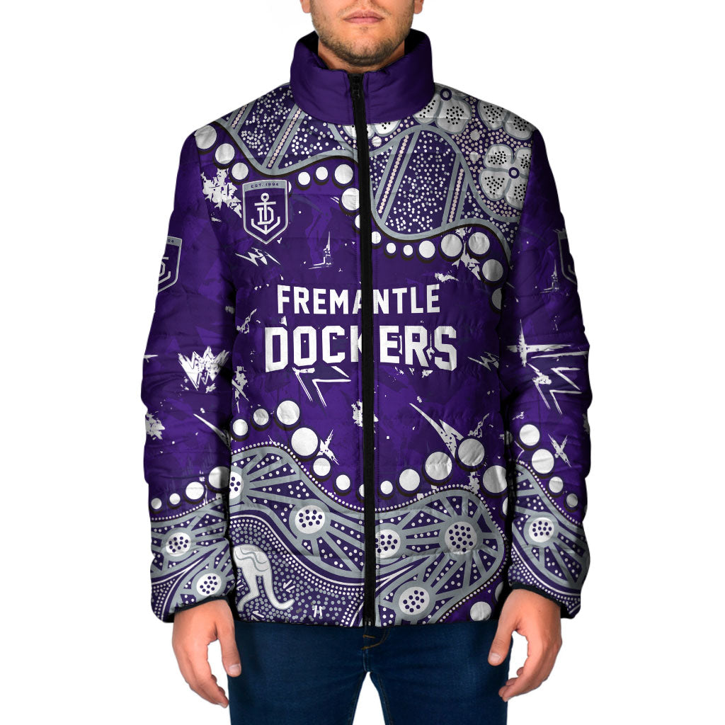 Personalized Fremantle Dockers Padded Jacket Aboriginal Pattern with Graffiti Style