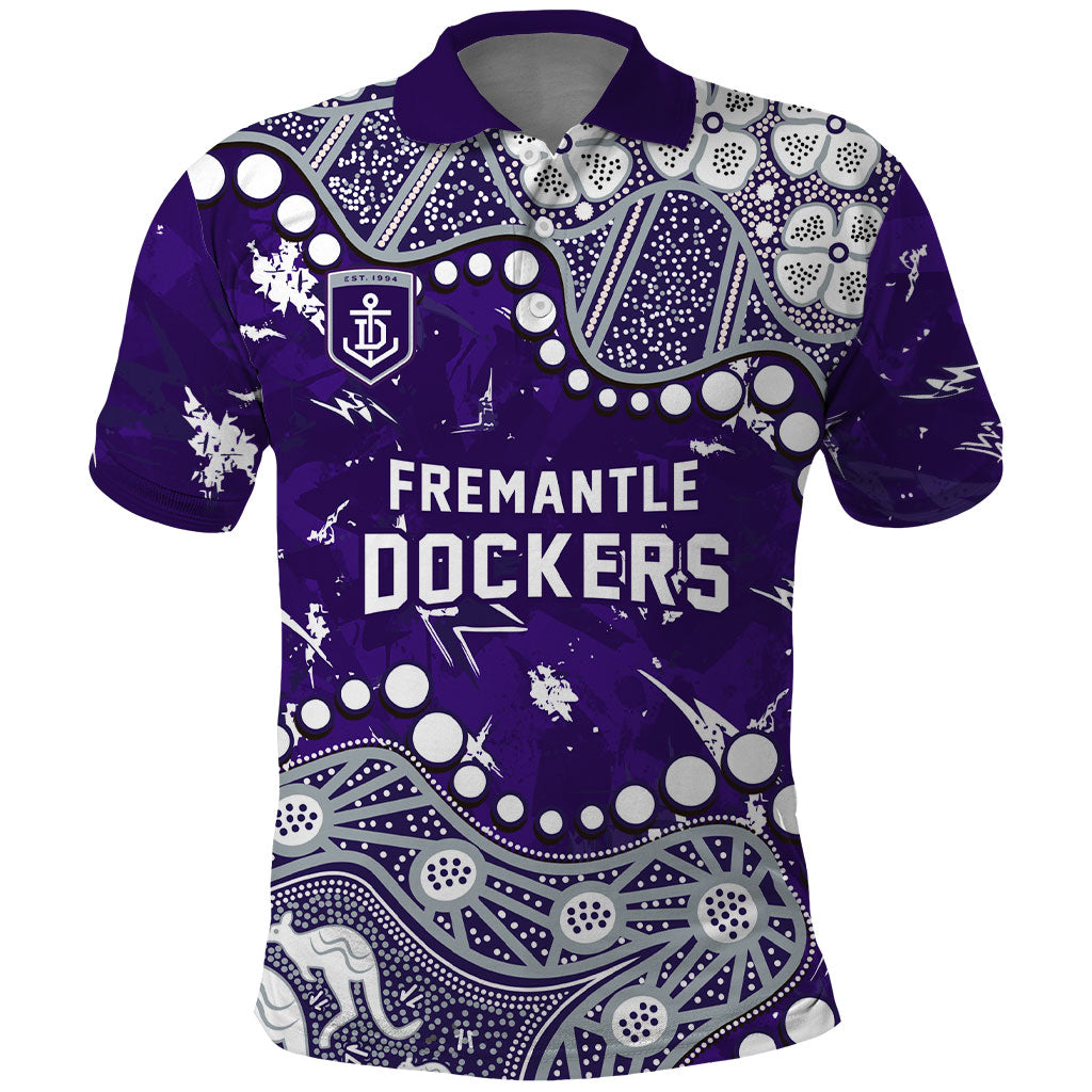 Personalized Fremantle Dockers Polo Shirt Aboriginal Pattern with Graffiti Style
