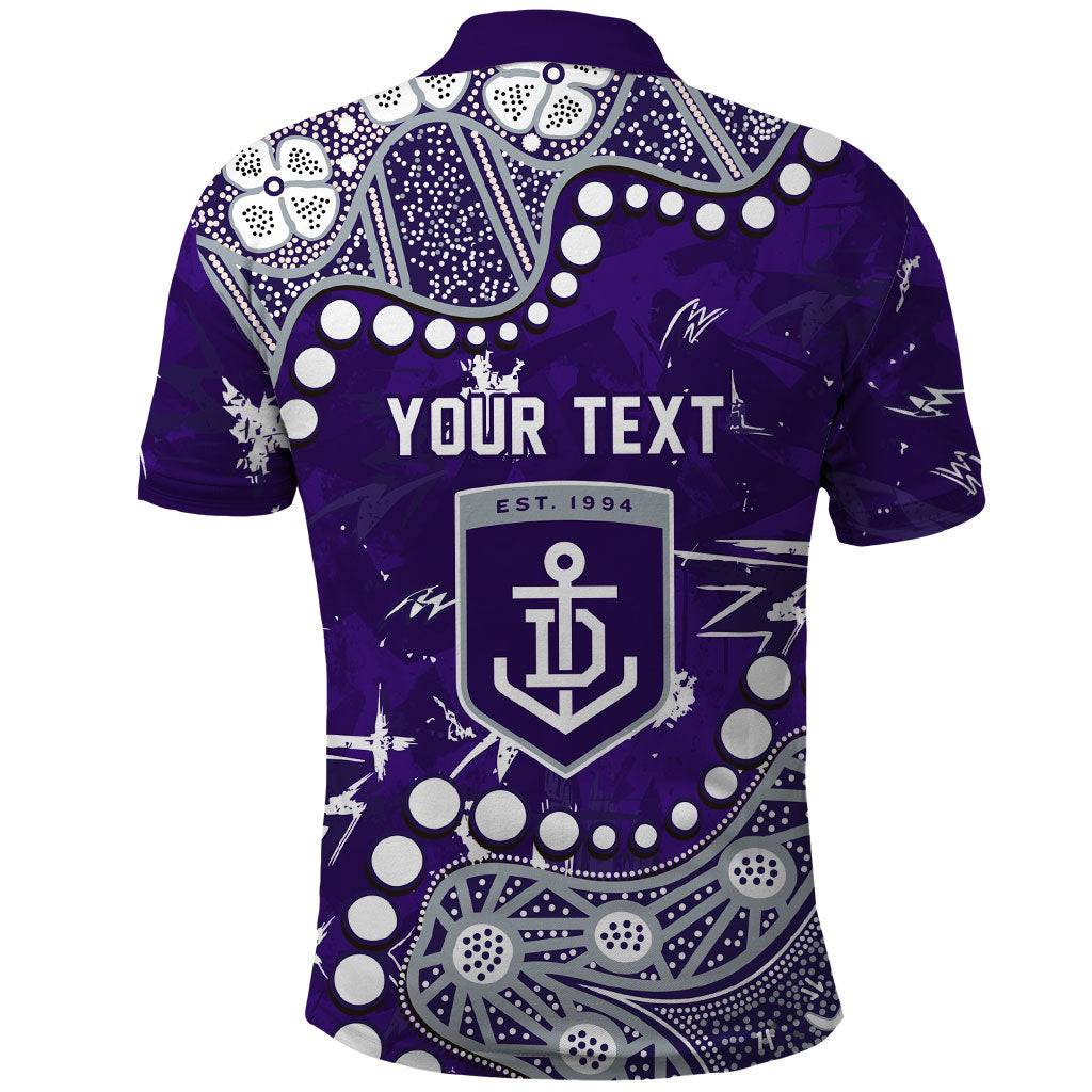 Personalized Fremantle Dockers Polo Shirt Aboriginal Pattern with Graffiti Style