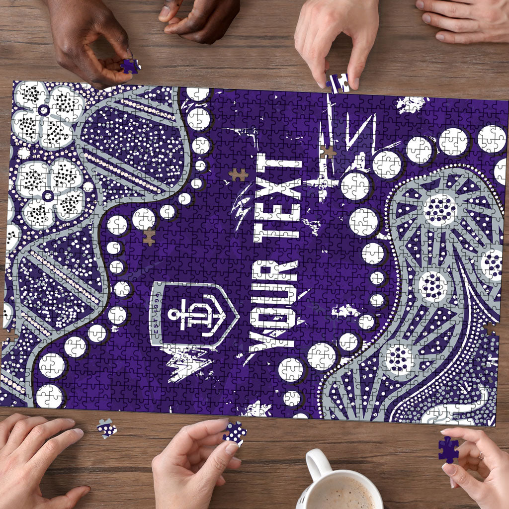Personalized Fremantle Dockers Puzzle Aboriginal Pattern with Graffiti Style