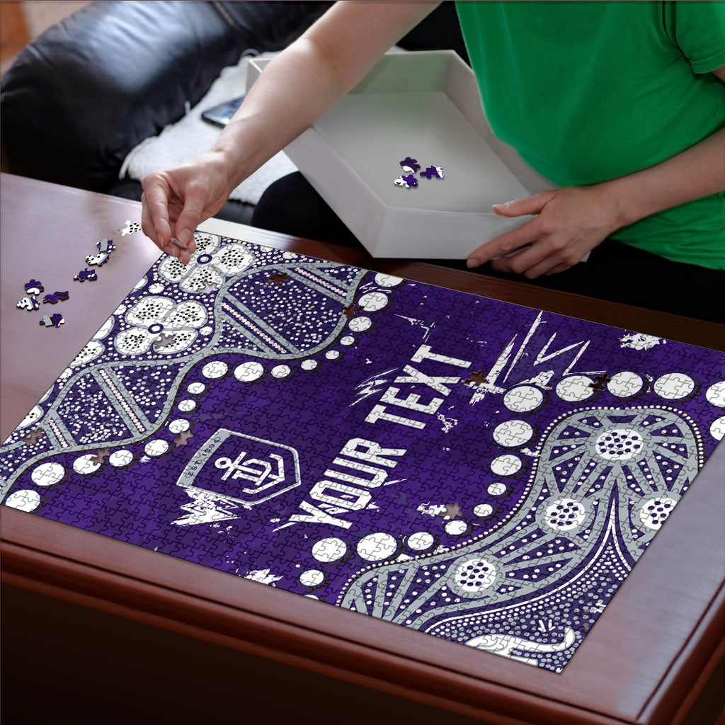 Personalized Fremantle Dockers Puzzle Aboriginal Pattern with Graffiti Style