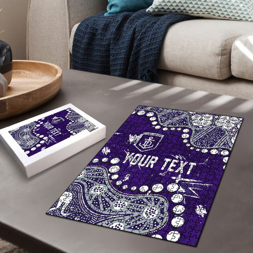Personalized Fremantle Dockers Puzzle Aboriginal Pattern with Graffiti Style