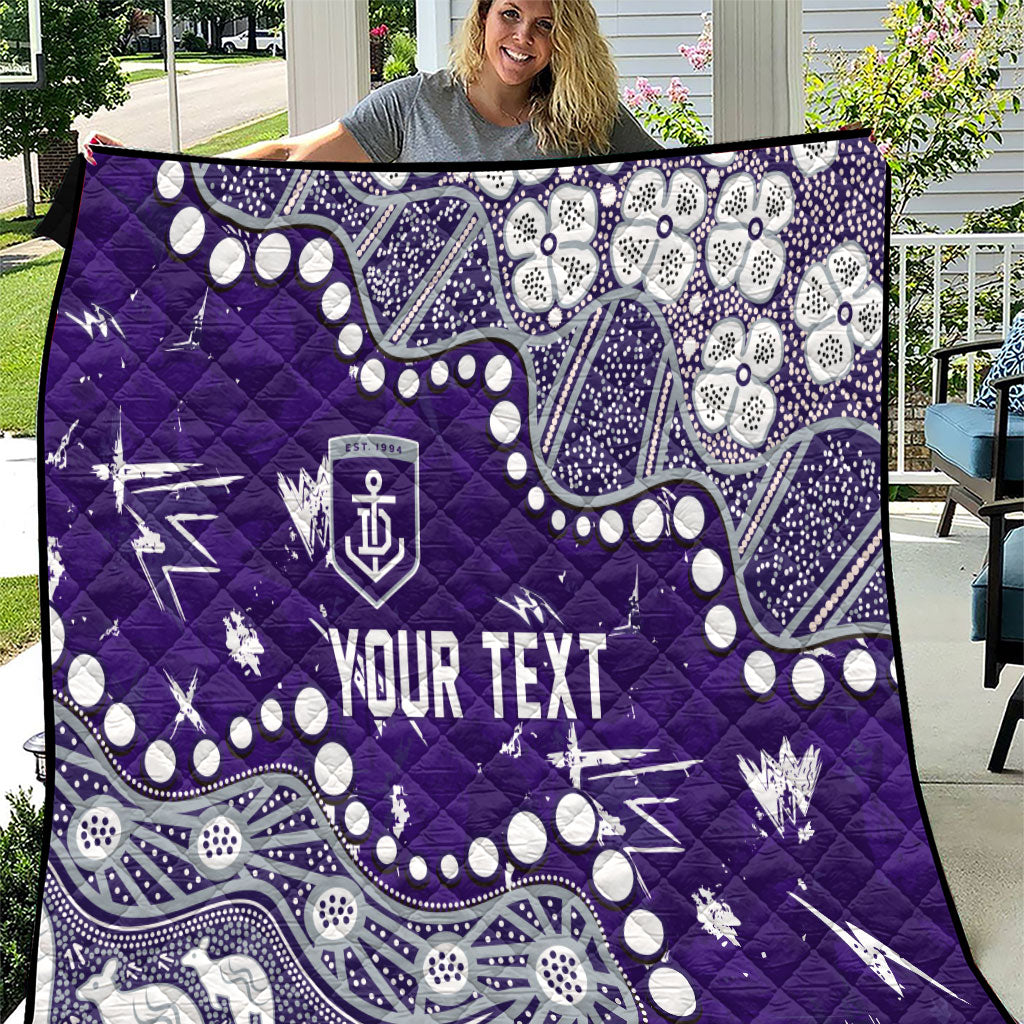 Personalized Fremantle Dockers Quilt Aboriginal Pattern with Graffiti Style